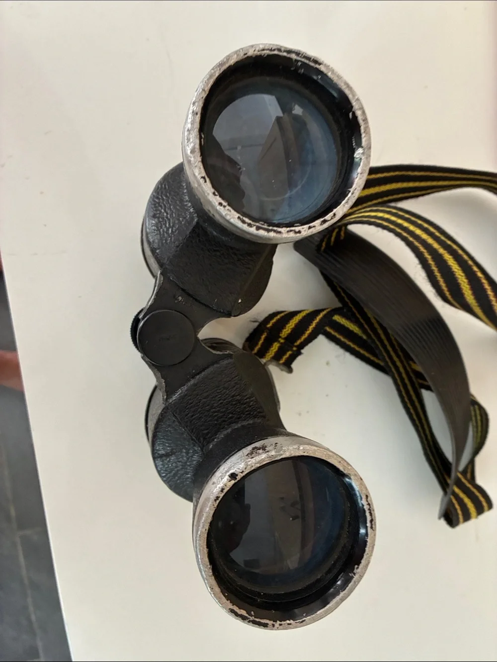 Sears Black Binoculars with Black and Yellow Strap